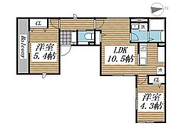 Ｈｅｉｍ　Ｋｏｍｏｒｅｌｉａ 2階2LDKの間取り