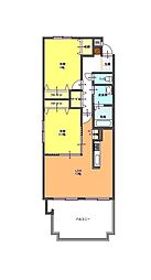 ブランニューコート 2LDKの間取図画像