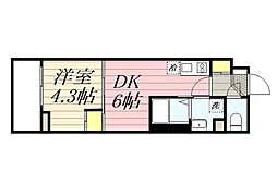 ＨＦ西巣鴨レジデンス 2階1DKの間取り