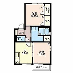 フォーレス　神林 1階2Kの間取り