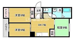 サンヒルズ上田II 1階3DKの間取り