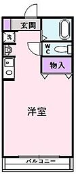 レジデンス遊園前 2階ワンルームの間取り