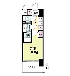 エスリードレジデンス梅田グランゲート 15階1Kの間取り