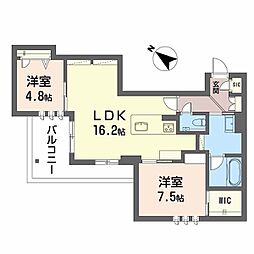 シャーメゾン 新屋敷 Premium 2LDKの間取図画像