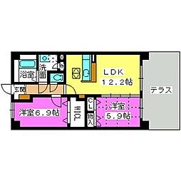グリーンスクエア 1階2LDKの間取り