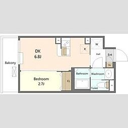 ES-Grande大森 3階1DKの間取り