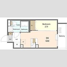 ES-Grande大森 3階1DKの間取り