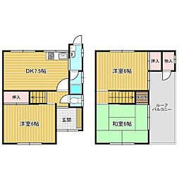 大和高田市蔵之宮町5丁目戸建 1階3DKの間取り