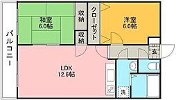 熊本電気鉄道 須屋駅 徒歩6分の賃貸マンション 1階2LDKの間取り
