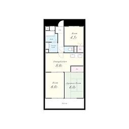 春日グリーンハイツ 3階3DKの間取り