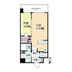 カーサレグラス福島野田 3階1LDKの間取り