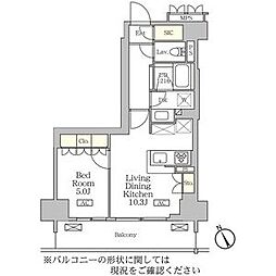 リーフシティ市川　ザ・レジデンス 7階1LDKの間取り