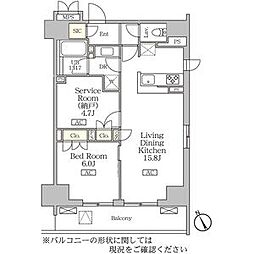 リーフシティ市川　ザ・レジデンス 3階1SLDKの間取り