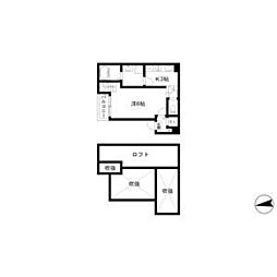 リヴェール森下 2階1Kの間取り
