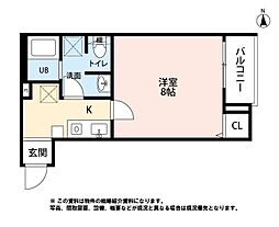 新築エルソルあすと長町 1階1Kの間取り