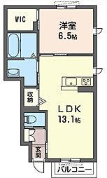 上毛電気鉄道 中央前橋駅 3.6kmの賃貸アパート 1階1LDKの間取り