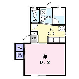 ヤング・ステージ1 1Kの間取図画像
