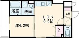 近鉄大阪線 弥刀駅 徒歩9分の賃貸アパート 3階1LDKの間取り