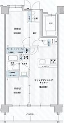 JR高崎線 北本駅 徒歩11分の賃貸マンション 4階2LDKの間取り