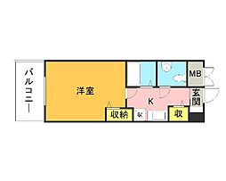 メゾン・ド・ヴィレ大濠 1Kの間取図画像