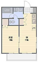Ｐｅｒａ六実 1階1DKの間取り