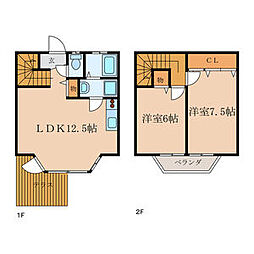 ミモザ館 1階2LDKの間取り