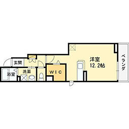 ウール・ド・ランジュ 1階ワンルームの間取り