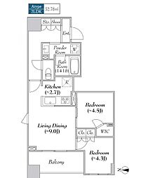 ＡＳＭＡＣＩ　　ＭＡＩＳＯＮ両国II 5階2LDKの間取り