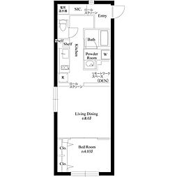 レグルス千歳船橋 3階1LDKの間取り