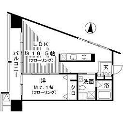 レジディア東桜II 6階1LDKの間取り