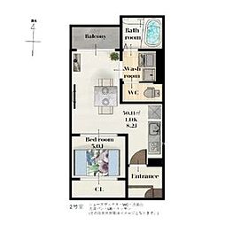 REGALEST薬師堂駅 2階1LDKの間取り