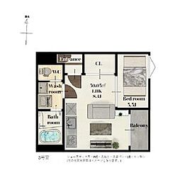REGALEST薬師堂駅 3階1LDKの間取り