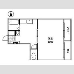 松本ビル 3階1DKの間取り