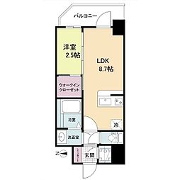 JR東海道・山陽本線 新大阪駅 徒歩10分の賃貸マンション 2階1LDKの間取り