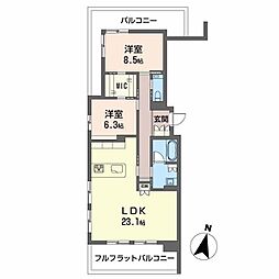 LUANA KAMISUGI 2LDKの間取図画像