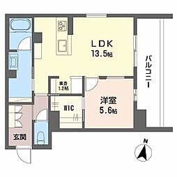 LUANA KAMISUGI 1LDKの間取図画像