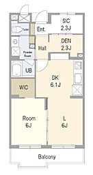 メゾンロアール 1階1SLDKの間取り