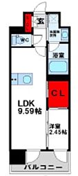 プレジデンス ざ 三萩野 1LDKの間取図画像