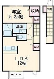 ｃａｍｍｉｎｏIII 2階1LDKの間取り