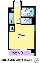 エルウィング立川二番館 3階1Kの間取り