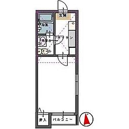 リーベンハイツ 1階1Kの間取り