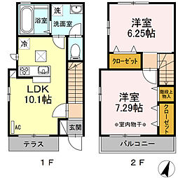 Mario　K 1階2LDKの間取り