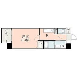 COLAS MIFUNE EAST 3階1Kの間取り