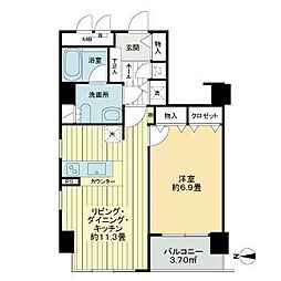 グランドメゾン王子 7階1LDKの間取り