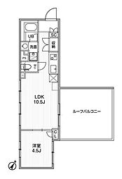 ASTILE幡ヶ谷 402 4階1LDKの間取り
