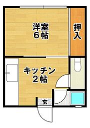 コーポ奥名Ｂ 1階1Kの間取り