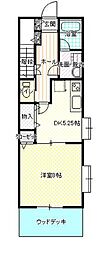 リアルガーデン 1階1DKの間取り