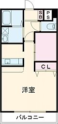 ムーンローズ 2階ワンルームの間取り
