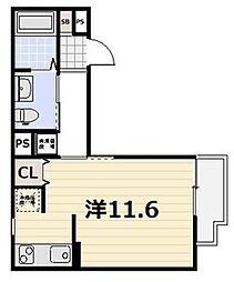 attrice一乗寺 303 3階1Kの間取り