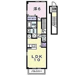 練雅館　弐 2階1LDKの間取り